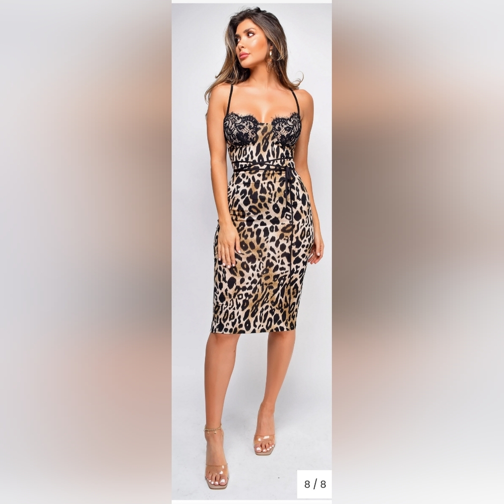 Leopard Print Midi Dress